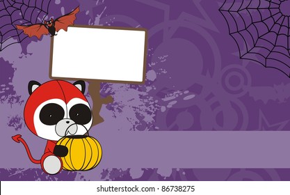 panda bear baby cartoon halloween background in vector format