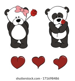  panda bear baby cute cartoon set