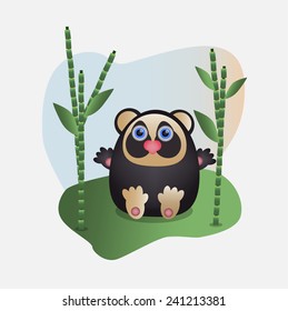 panda bear in bamboo