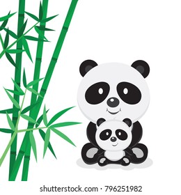 Panda bear and bamboo