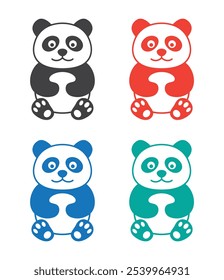 Personaje de dibujos animados de bambú oso panda con patas y pies icono