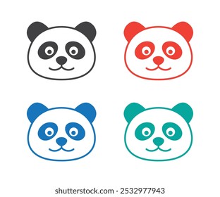 Icono de personaje de dibujos animados de cara de cabeza de bambú de oso panda