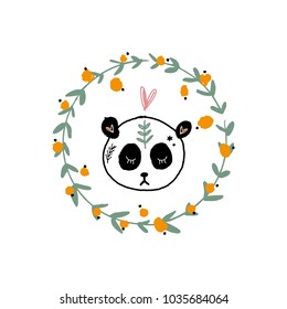 Panda bear and berry frame.
Nursery art, print and other. Decor elements for scrapbooking. Postcard, card and poster. For your design.
Vector and jpg. Clipart. All elements isolated.