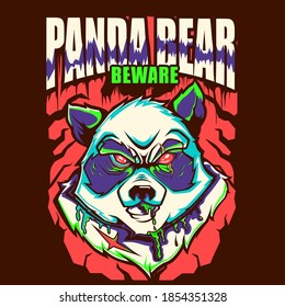 panda bear beware vector illustration