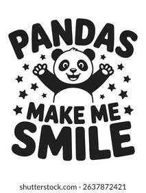 panda bear black and white vector illustration