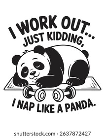 panda bear black and white vector illustration