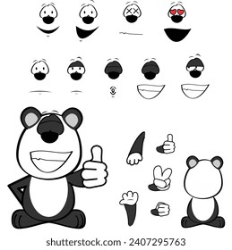 colección de paquetes de expresiones de caricatura de oso panda en formato vector