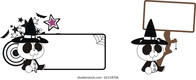 panda bear cartoon halloween in vector format
