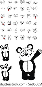 panda bear cartoon set in vector format very easy to edit