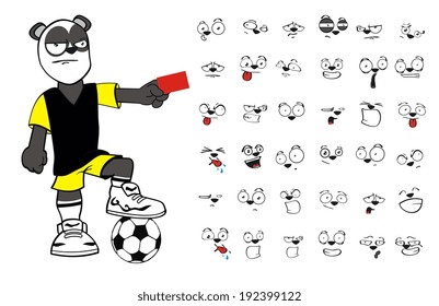 panda bear cartoon soccer set in vector format very easy to edit