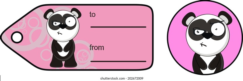 panda bear cartoon sticker in vector format very easy to edit