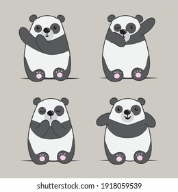 Panda bear cartoon vector illustration. Cute wildlife animal character. Good for kids graphic resources.