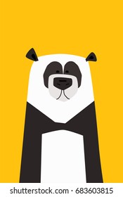 Panda bear cartoon vector illustration 