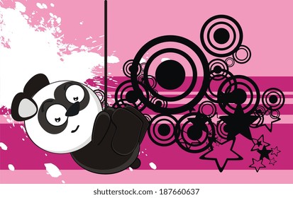 panda bear cartoon wallpaper funny in vector format very easy to edit