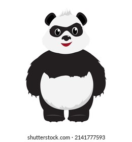 Panda bear character in cartoon style. An image of a panda bear. Asian animals