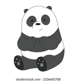 Panda bear character who really likes to eat bamboo