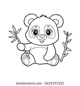 panda urso colorir páginas para crianças