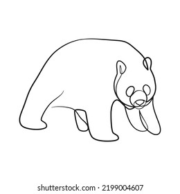 Panda bear continuous line art drawing, One line art drawing of panda bear minimalism design