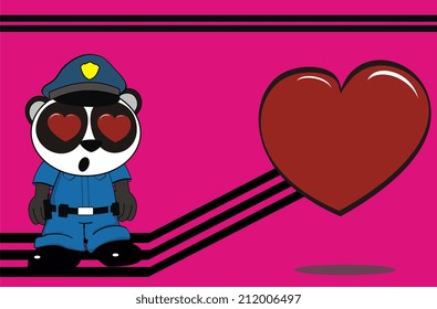 panda bear cop cartoon background in vector format very easy to edit