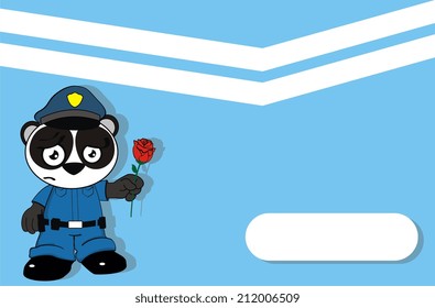 panda bear cop cartoon background in vector format very easy to edit