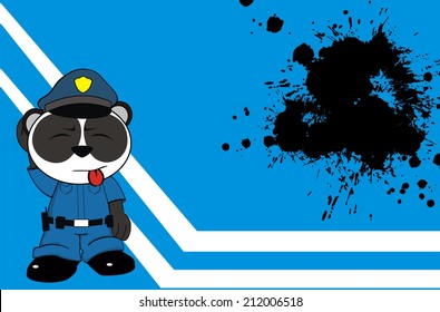 panda bear cop cartoon background in vector format very easy to edit