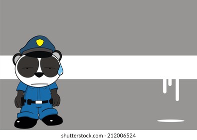 panda bear cop cartoon background in vector format very easy to edit