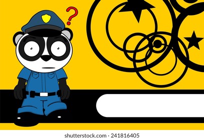 panda bear cop cartoon background in vector format very easy to edit