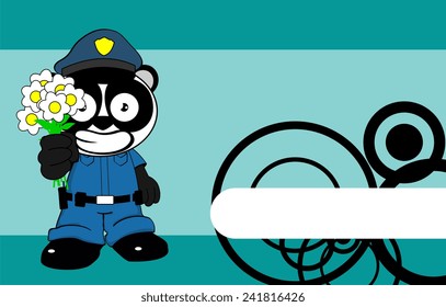 panda bear cop cartoon background in vector format very easy to edit