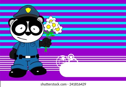 panda bear cop cartoon background in vector format very easy to edit