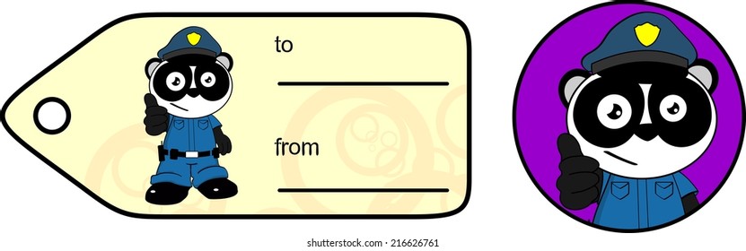 panda bear cop cartoon sticker in vector format very easy to edit