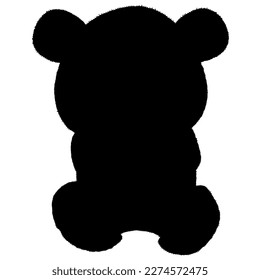 Silueta de osezal de oso panda aislada de fondo blanco. Clipart, elemento de diseño.