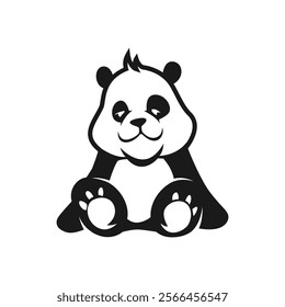 panda bear cute cartoon mascot logo