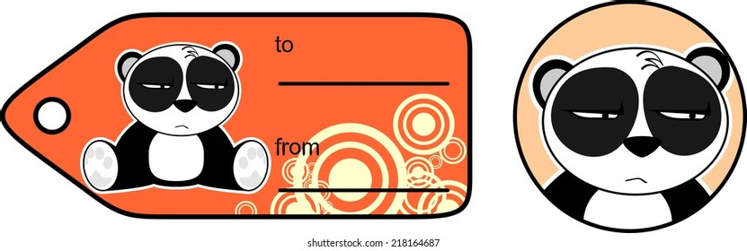 panda bear cute cartoon stickers in vector format very easy to edit