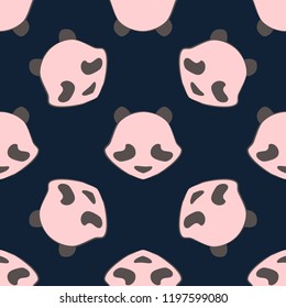 Panda bear cute vector animal seamless pattern