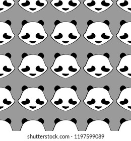 Panda bear cute vector animal seamless pattern