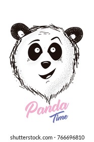 panda bear cute vector illustration poster