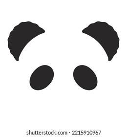 Icono del oído de Panda sobre un fondo blanco. Ilustración del vector