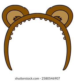 panda or bear ears headband illustration hand drawn isolated vector