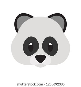 Panda Bear Emoji Flat Design Vector