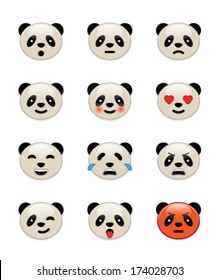 Panda bear emotion icons