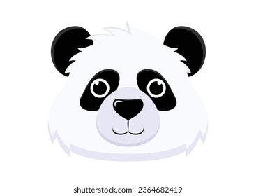 Panda Bear Face Cartoon Character Vector Illustration