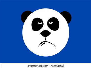 Panda bear face close up vector