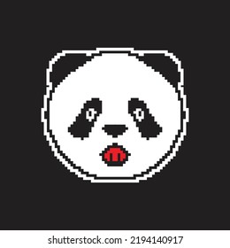 Panda Bear Face Logo Design Vector Template. Cute Panda Logo animal logotype concept icon.