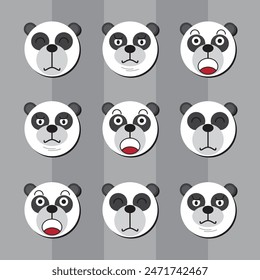 Panda Bear Face Vector Character