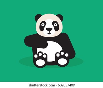 Panda bear Funny cartoon style