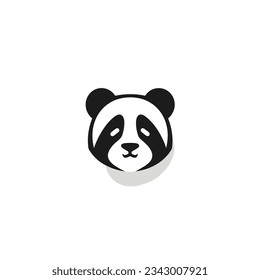 Panda bear head Logo design vector template.
