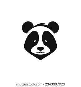 Panda bear head Logo design vector template.
