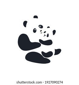 Oso panda con su cachorro. El panda lindo con el bebé. Tarjeta del día de la madre. Ilustración vectorial con estilo dibujado a mano aislada en un fondo blanco.