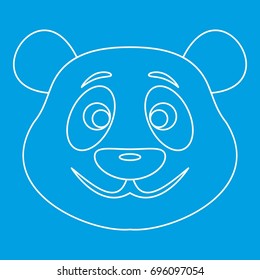 Panda bear icon blue outline style isolated vector illustration. Thin line sign