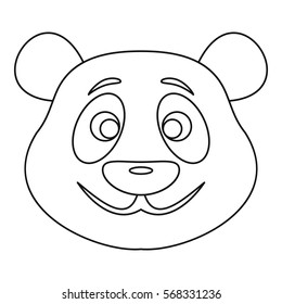 Panda bear icon. Outline illustration of panda bear vector icon for web